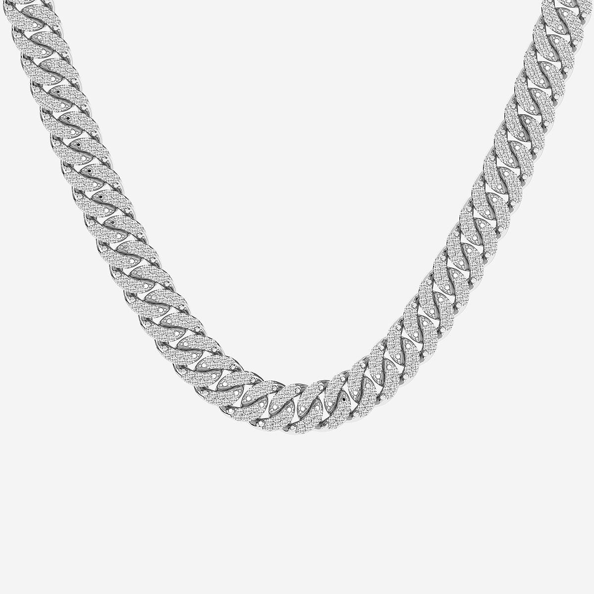 Additional Image 1 for  5 1/2 ctw Round Lab Grown Diamond Cuban Link Fashion Necklace