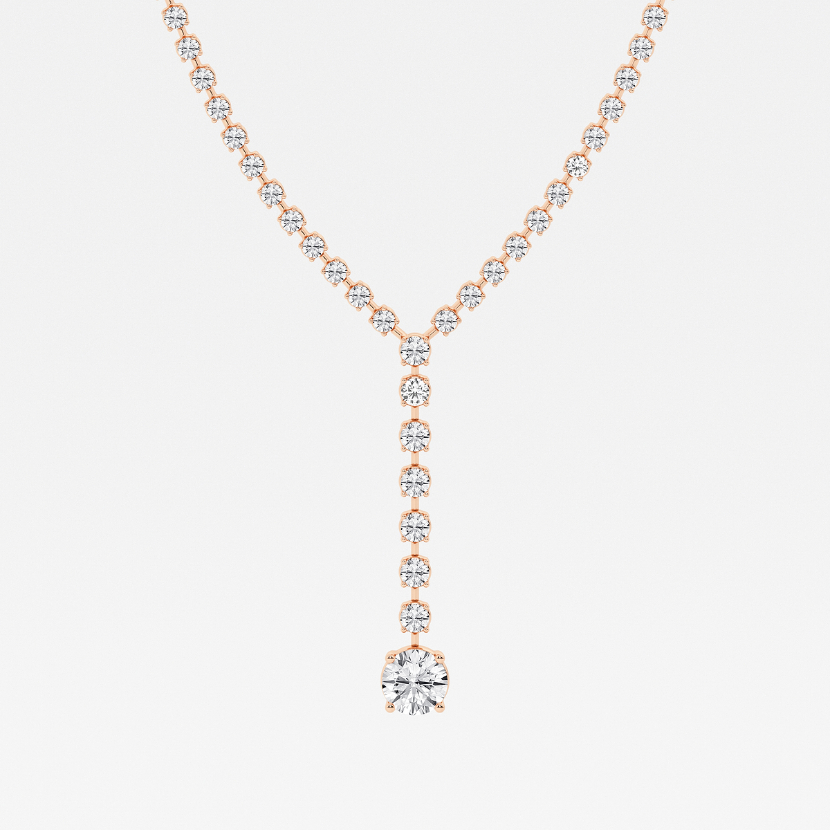16 1/2 ctw Round Lab Grown Diamond Lariat Tennis Necklace