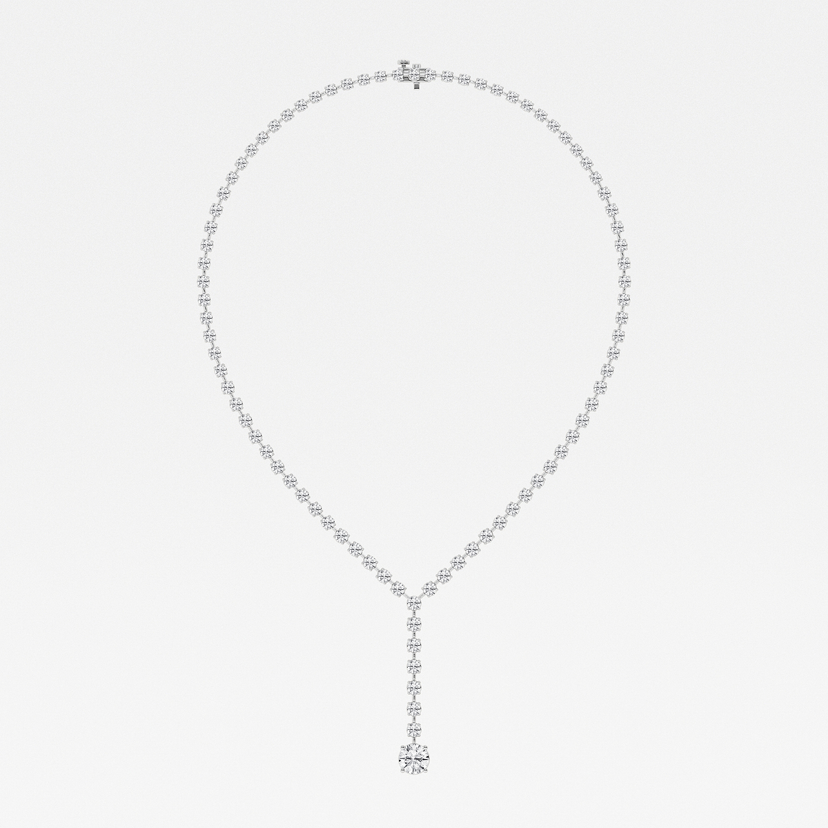 Additional Image 3 for  16 1/2 ctw Round Lab Grown Diamond Lariat Tennis Necklace