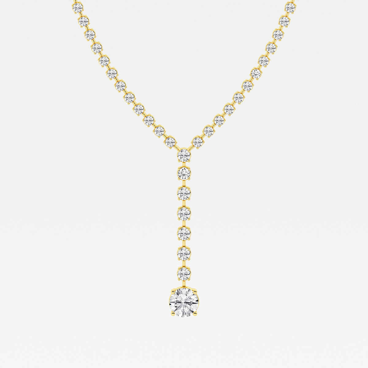 16 1/2 ctw Round Lab Grown Diamond Lariat Tennis Necklace