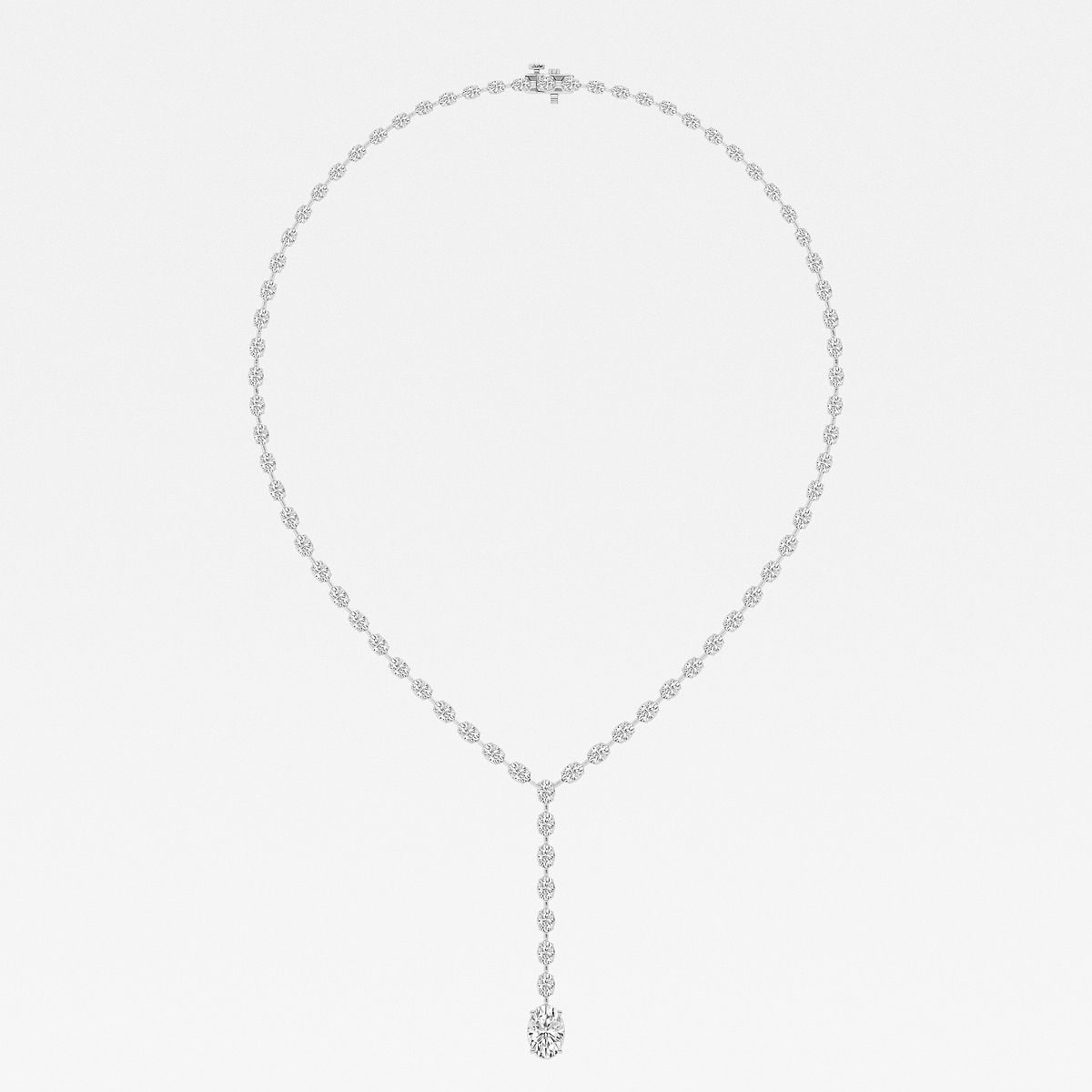 Additional Image 3 for  17 ctw Oval Lab Grown Diamond Lariat Tennis Necklace