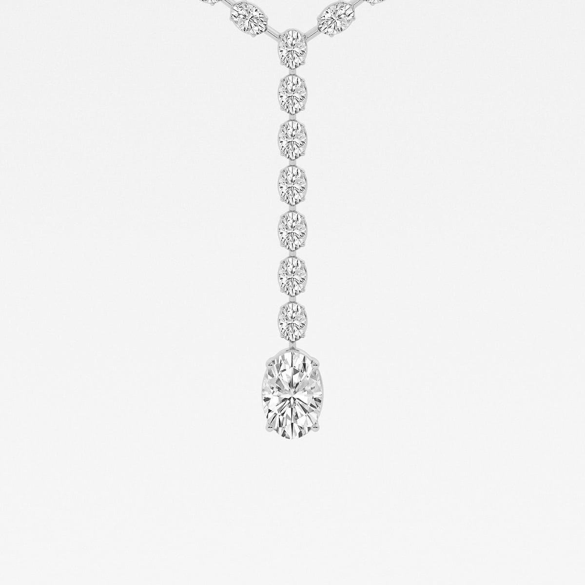 Additional Image 1 for  17 ctw Oval Lab Grown Diamond Lariat Tennis Necklace