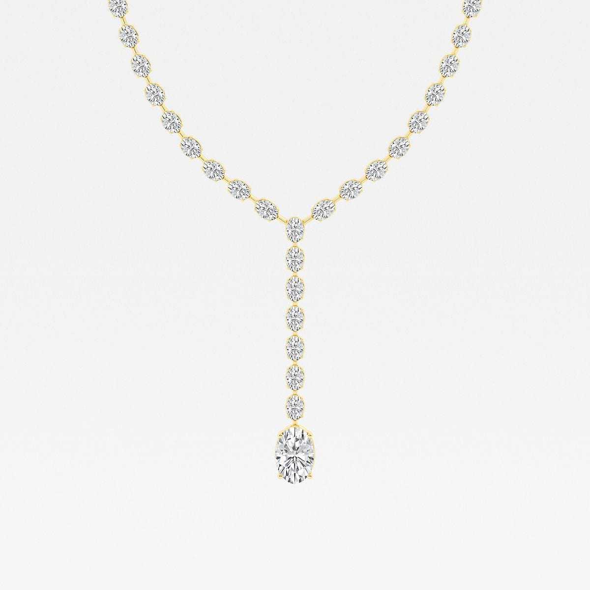 17 ctw Oval Lab Grown Diamond Lariat Tennis Necklace