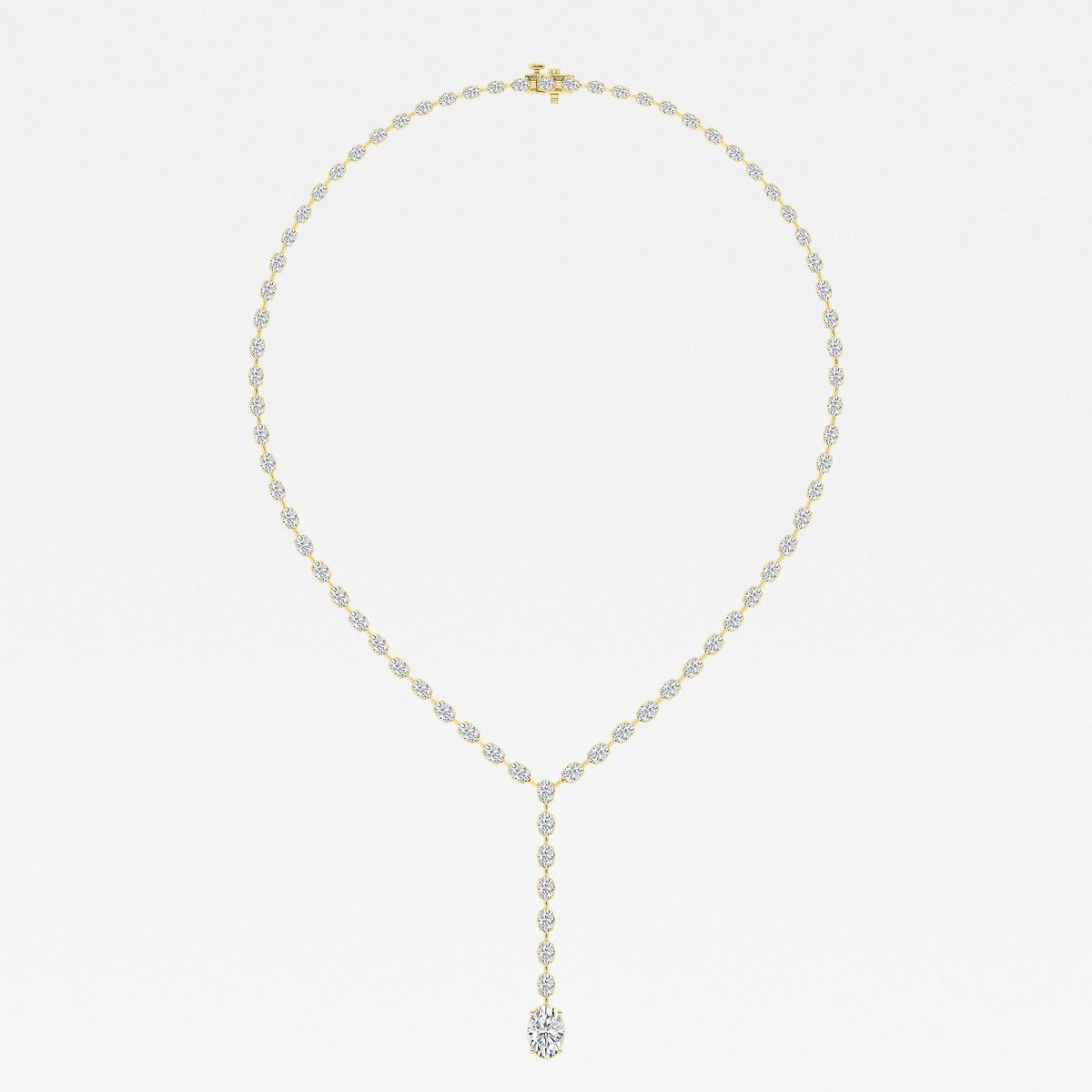 Additional Image 3 for  17 ctw Oval Lab Grown Diamond Lariat Tennis Necklace