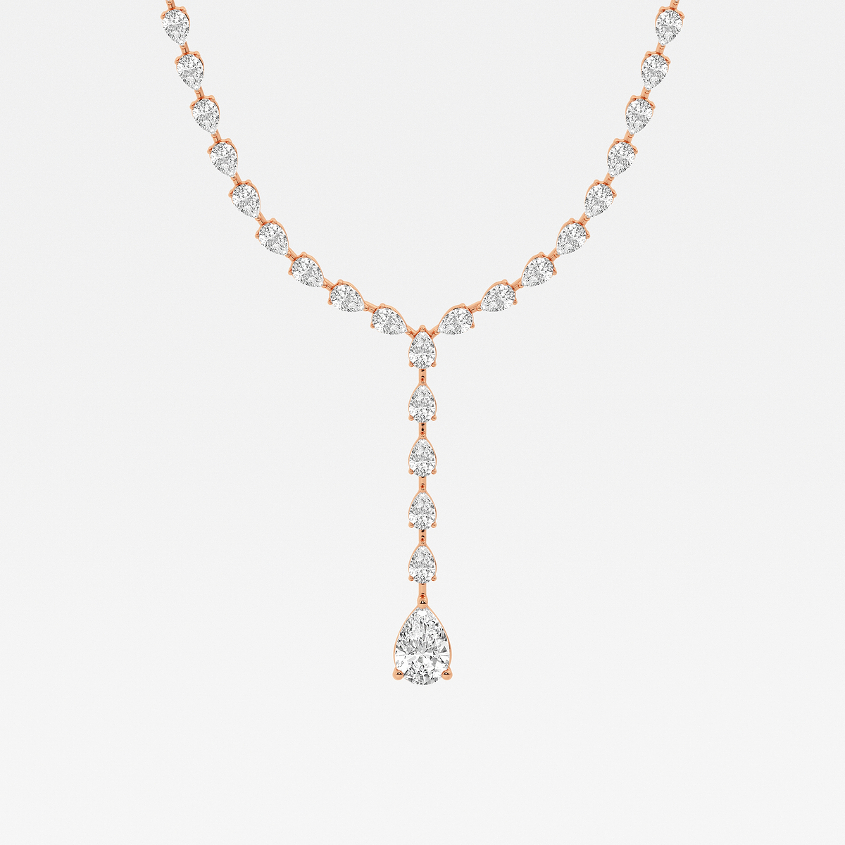 17 ctw Pear Lab Grown Diamond Lariat Tennis Necklace