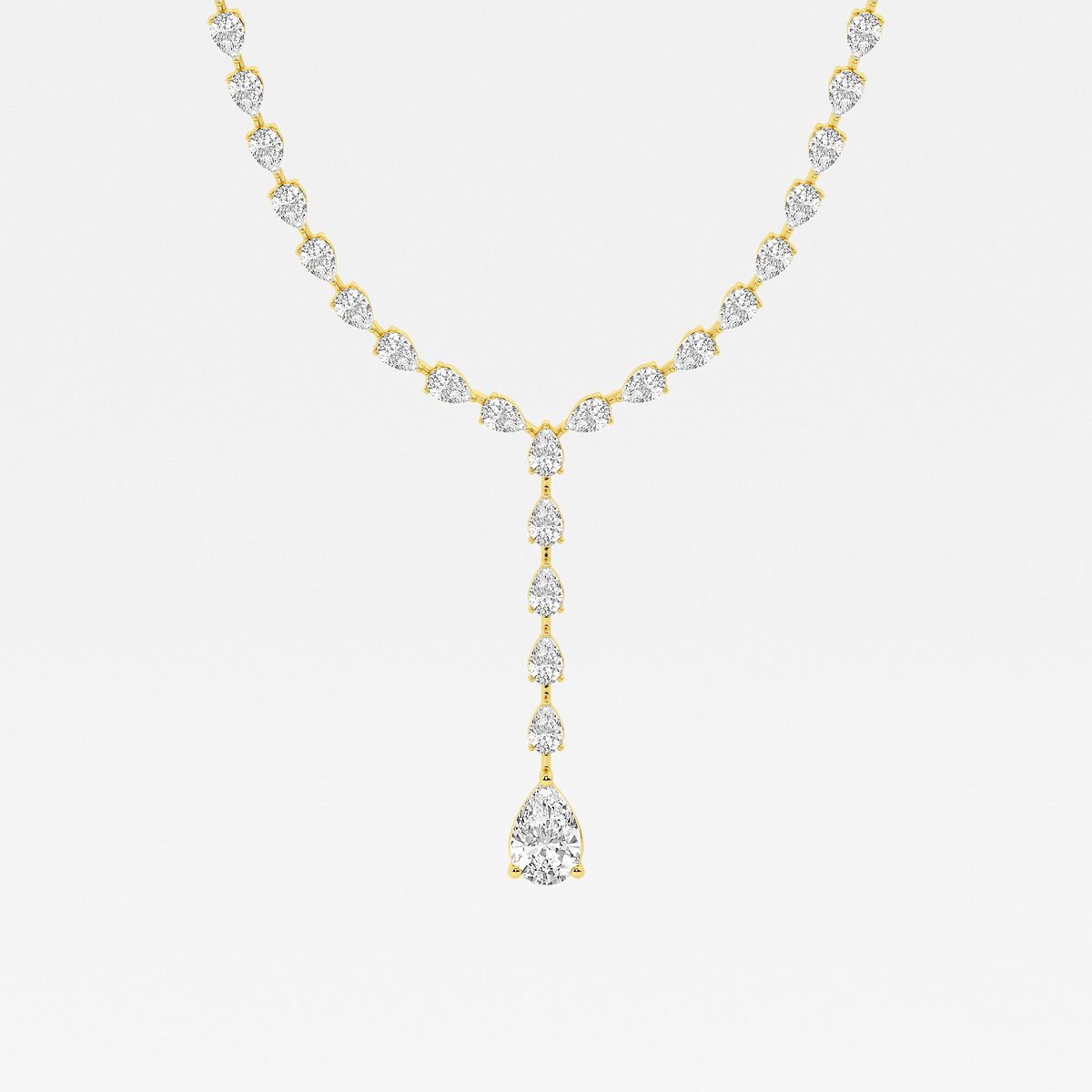 17 ctw Pear Lab Grown Diamond Lariat Tennis Necklace