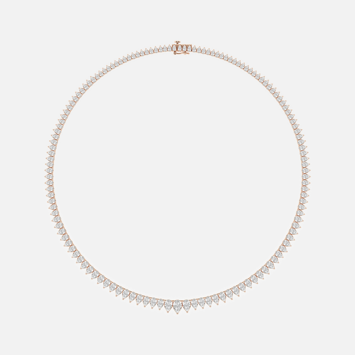 Additional Image 3 for  21 1/2 ctw Pear Lab Grown Diamond Graduated Tennis Necklace