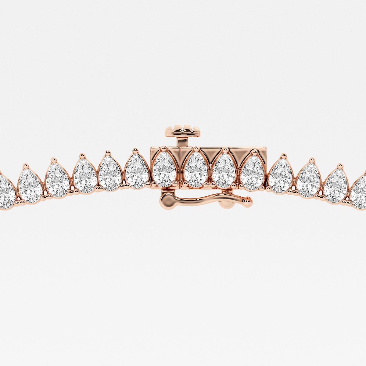 Additional Image 2 for  21 1/2 ctw Pear Lab Grown Diamond Graduated Tennis Necklace
