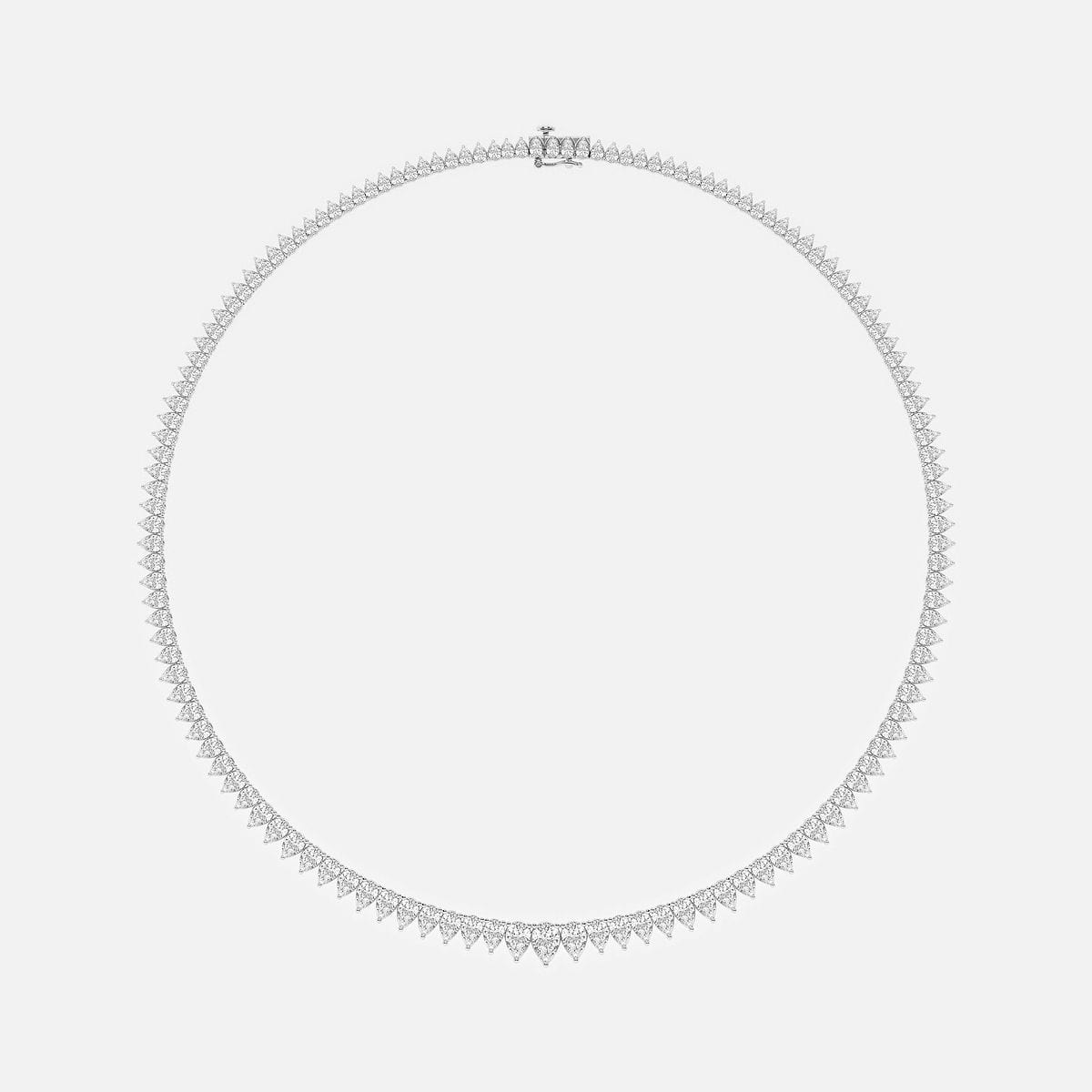 Additional Image 3 for  21 1/2 ctw Pear Lab Grown Diamond Graduated Tennis Necklace