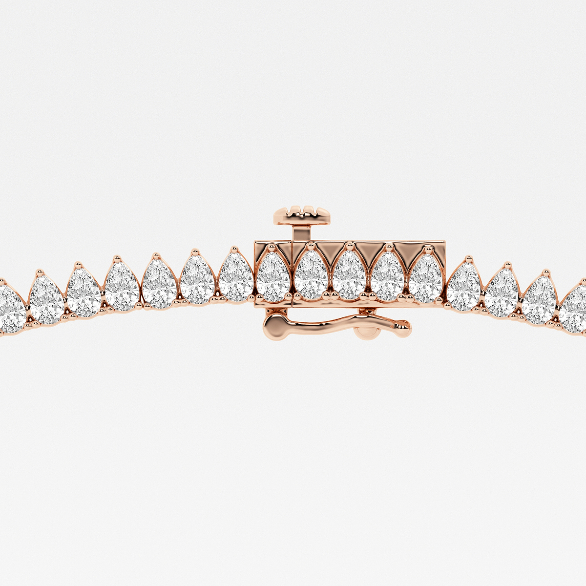 Additional Image 2 for  16 1/2 ctw Pear Lab Grown Diamond Graduated Tennis Necklace