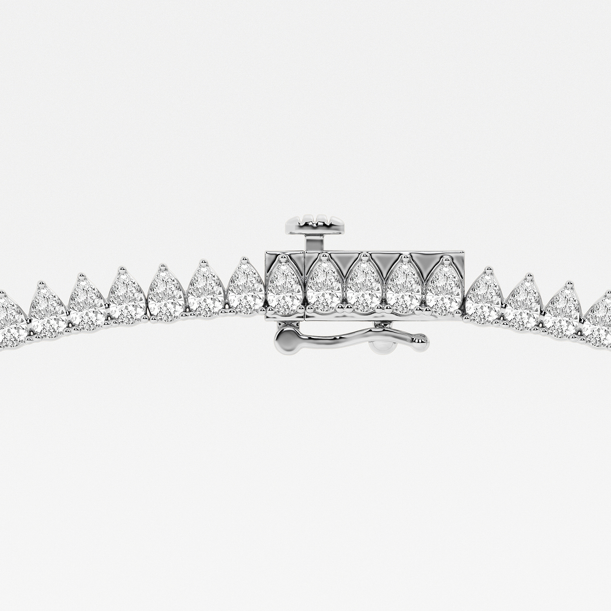 Additional Image 2 for  16 1/2 ctw Pear Lab Grown Diamond Graduated Tennis Necklace