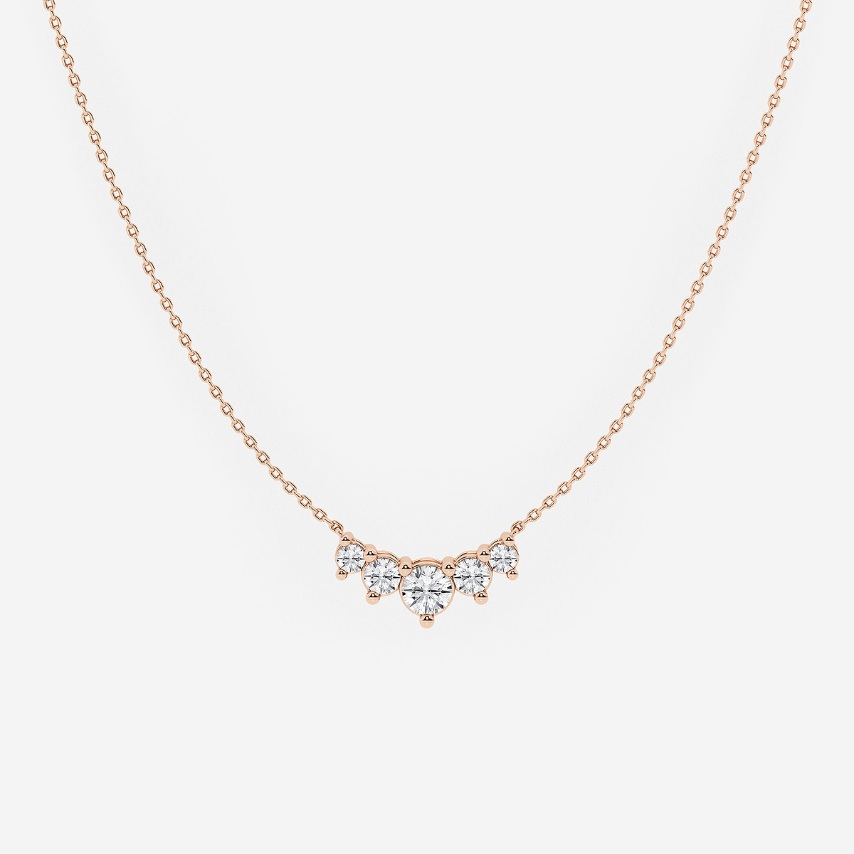 1 ctw Round Lab Grown Diamond Five Stone Demi Eternity Necklace
