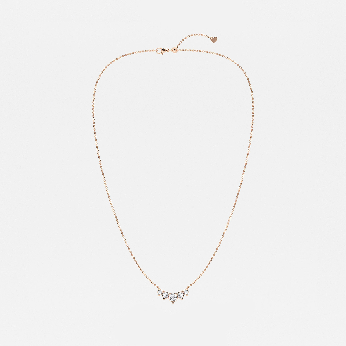 Additional Image 2 for  1 ctw Round Lab Grown Diamond Five Stone Demi Eternity Necklace