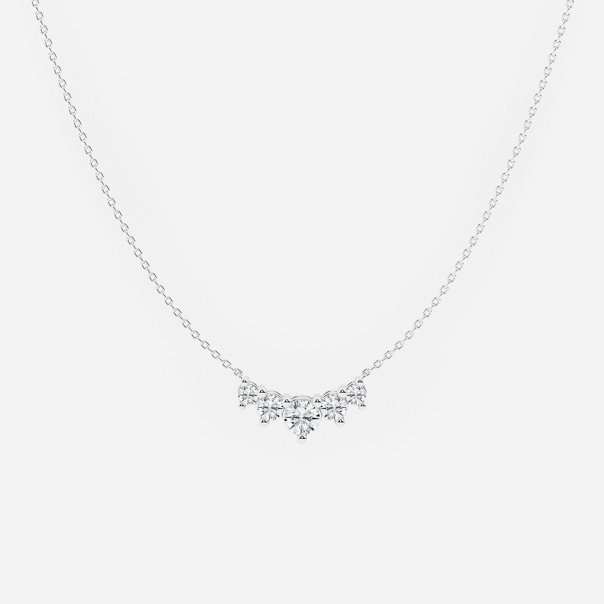 1 ctw Round Lab Grown Diamond Five Stone Demi Eternity Necklace