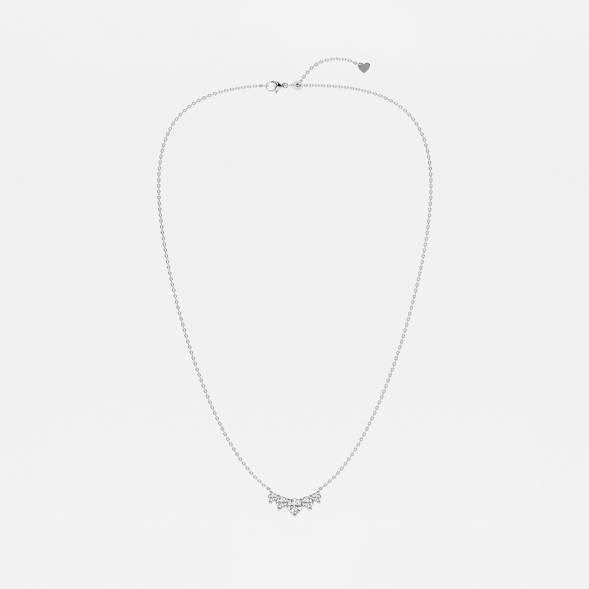 Additional Image 2 for  1 ctw Round Lab Grown Diamond Five Stone Demi Eternity Necklace