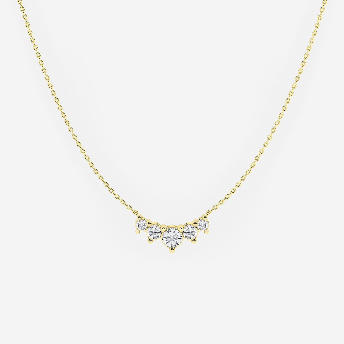 1 ctw Round Lab Grown Diamond Five Stone Demi Eternity Necklace