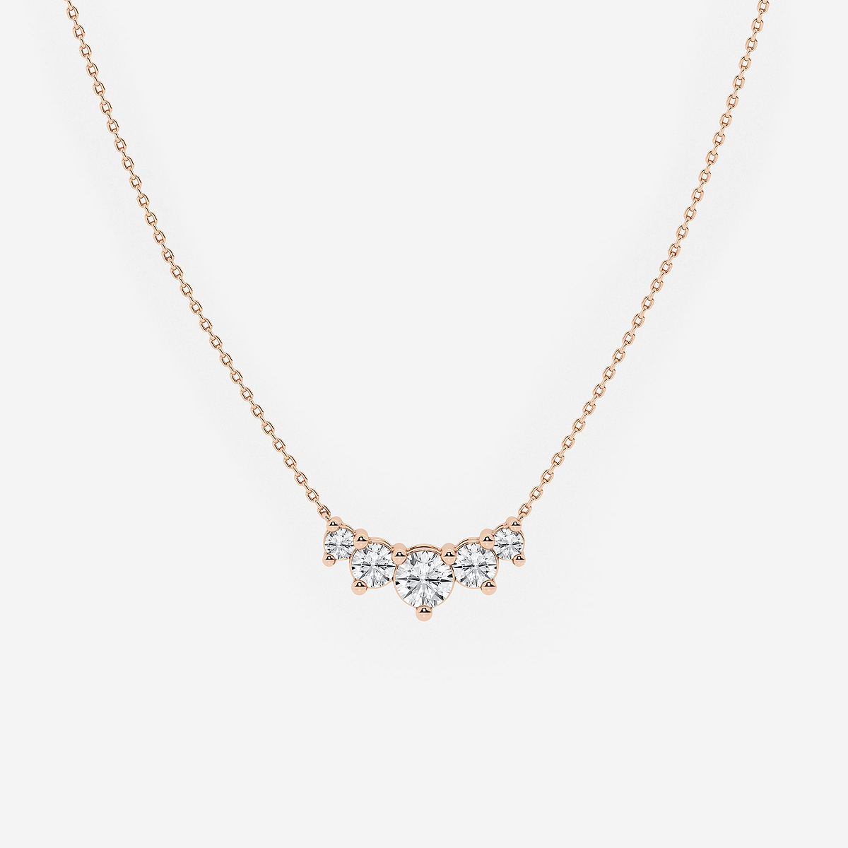 1 1/2 ctw Round Lab Grown Diamond Five Stone Demi Eternity Necklace