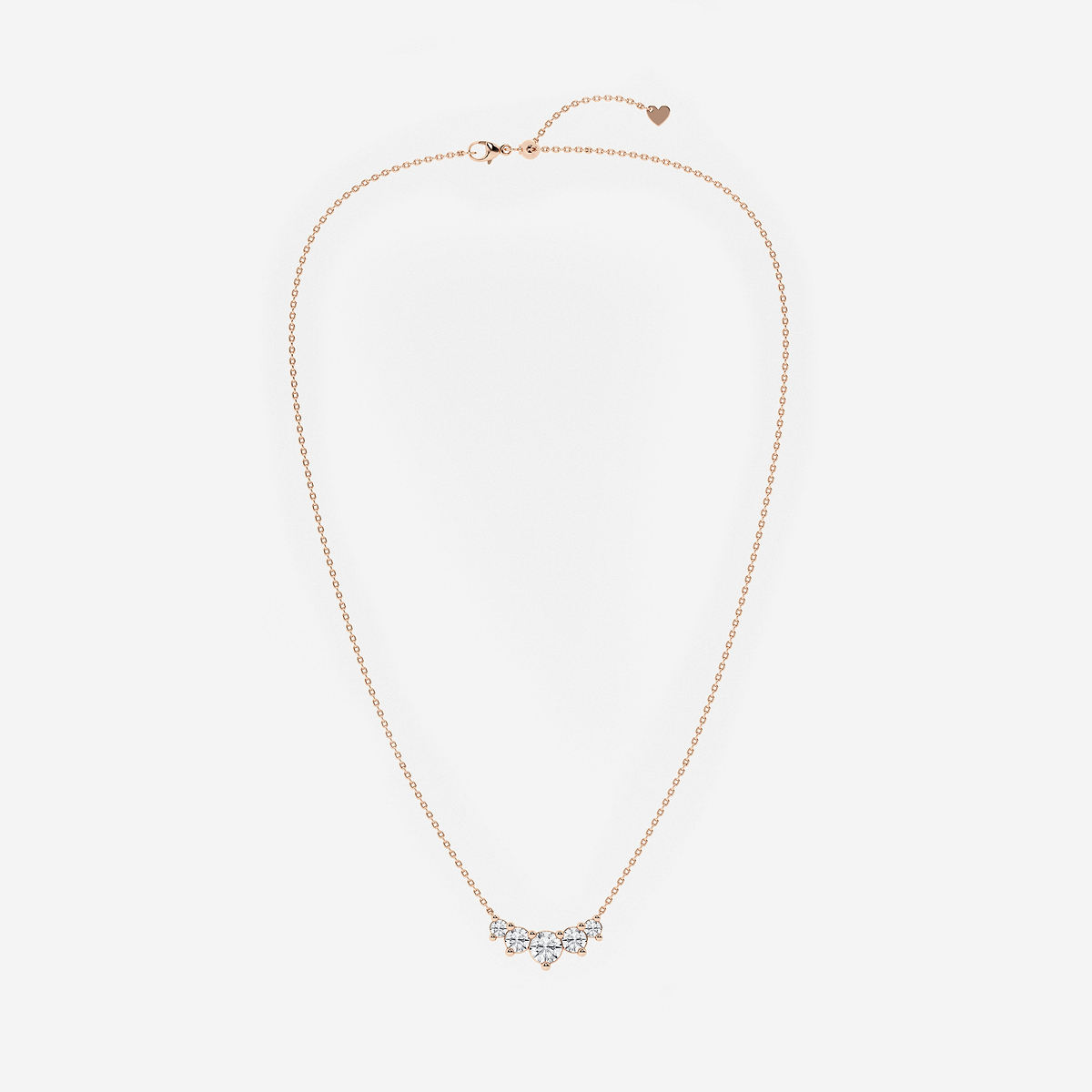 Additional Image 2 for  1 1/2 ctw Round Lab Grown Diamond Five Stone Demi Eternity Necklace