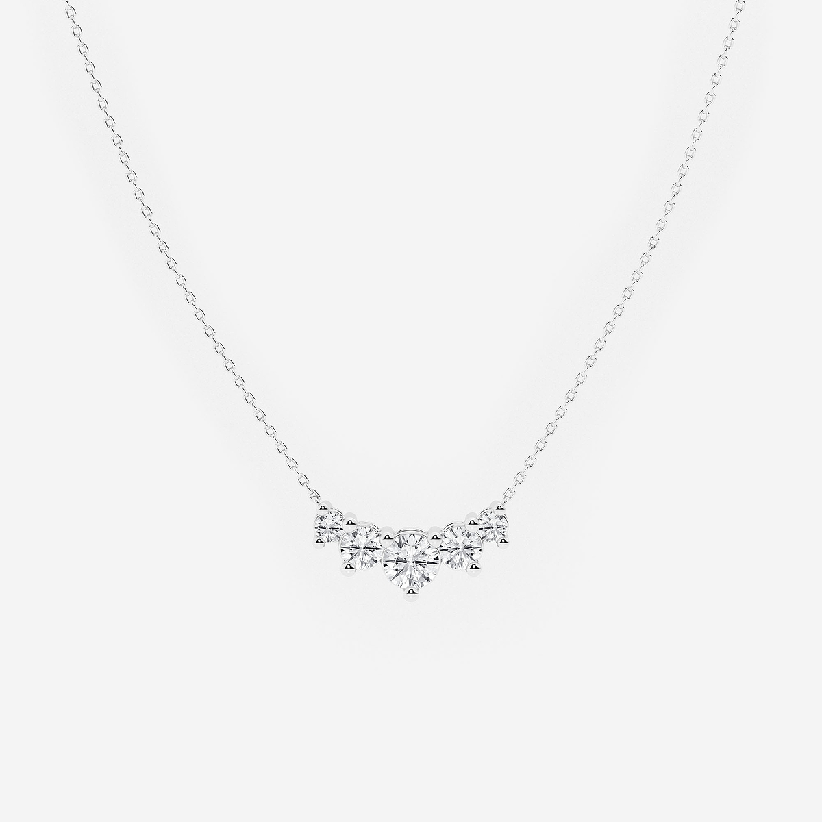 1 1/2 ctw Round Lab Grown Diamond Five Stone Demi Eternity Necklace