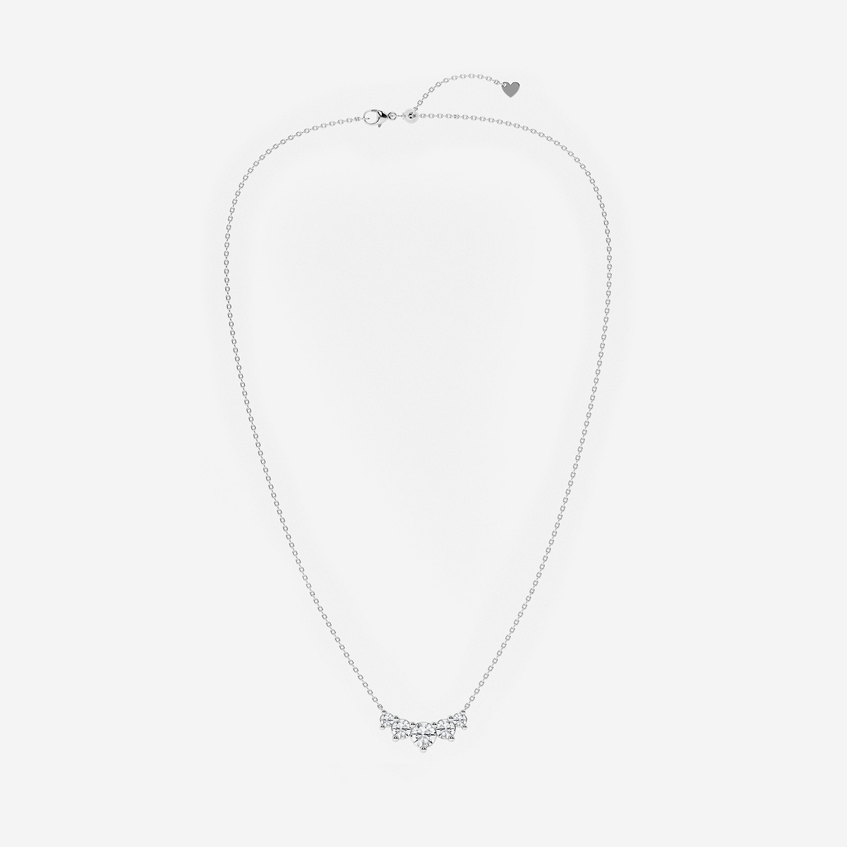 Additional Image 2 for  1 1/2 ctw Round Lab Grown Diamond Five Stone Demi Eternity Necklace