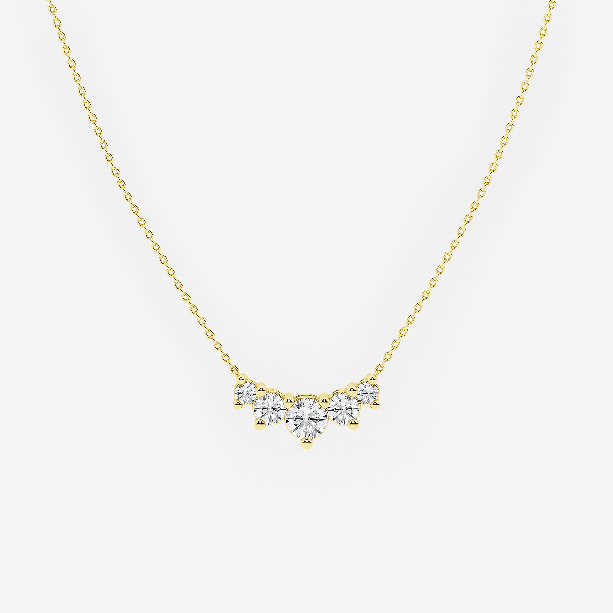 1 1/2 ctw Round Lab Grown Diamond Five Stone Demi Eternity Necklace