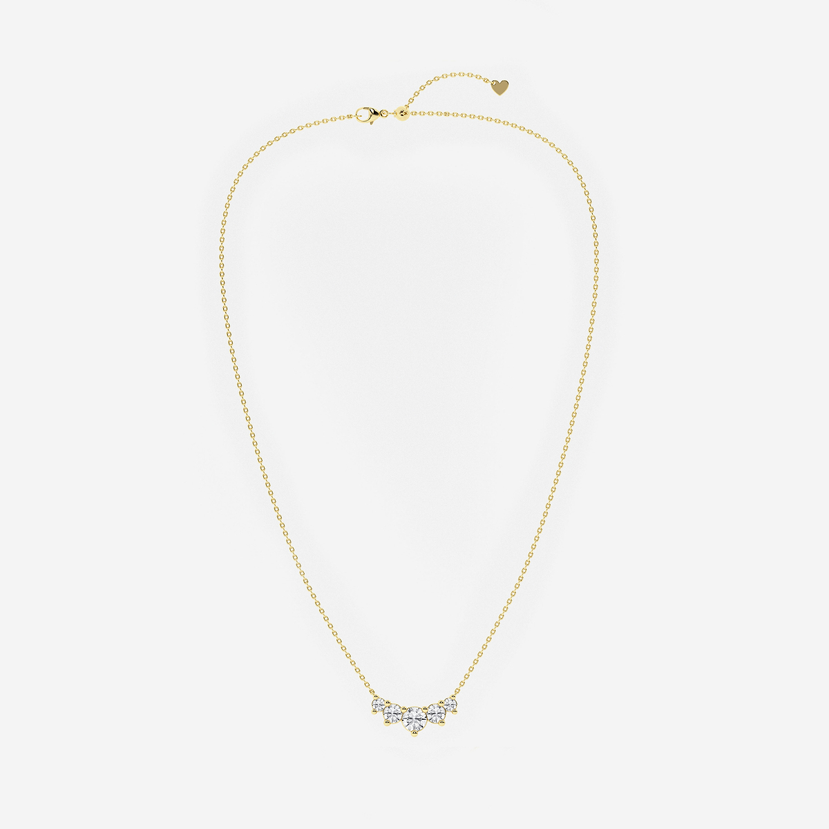 Additional Image 2 for  1 1/2 ctw Round Lab Grown Diamond Five Stone Demi Eternity Necklace