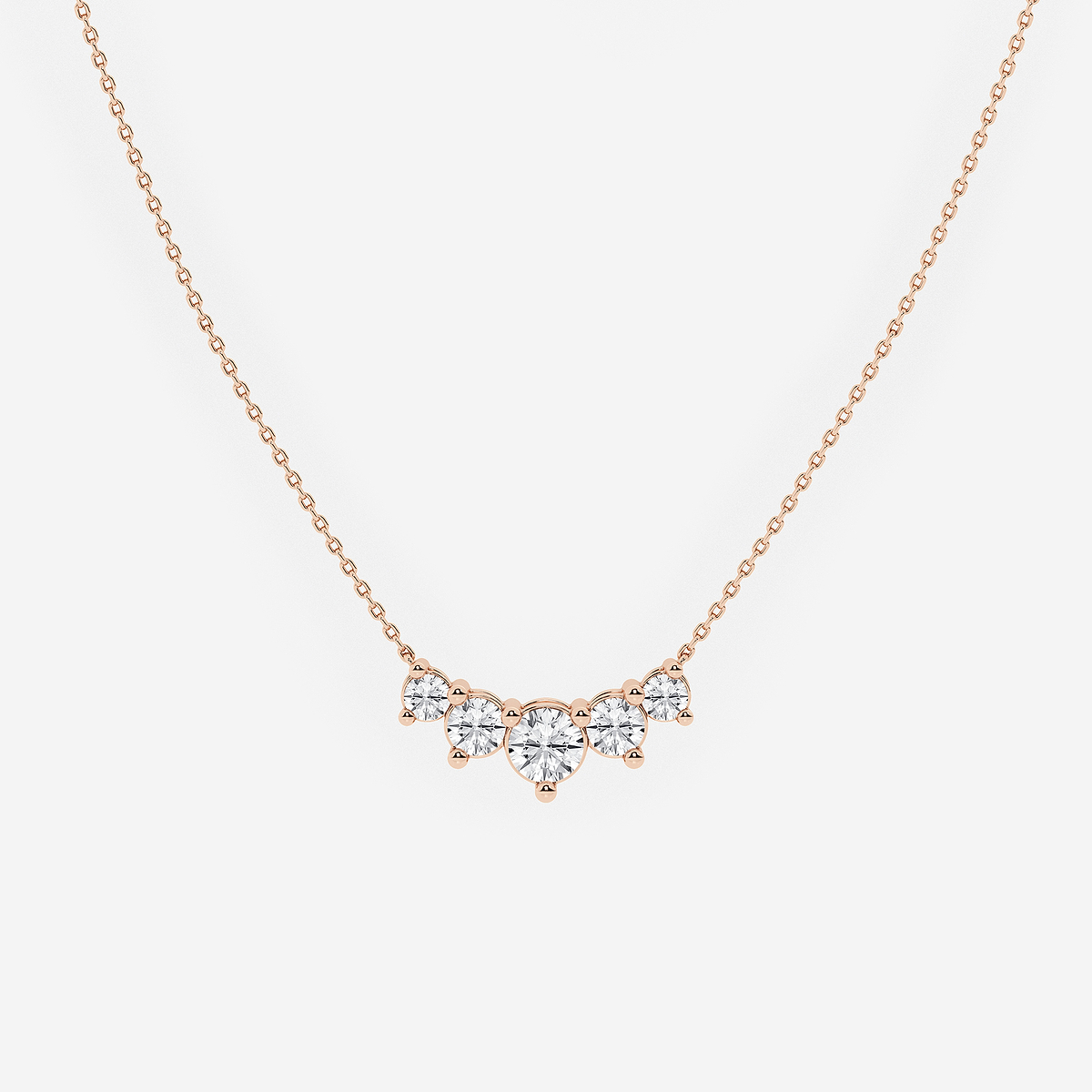 2 ctw Round Lab Grown Diamond Five Stone Demi Eternity Necklace