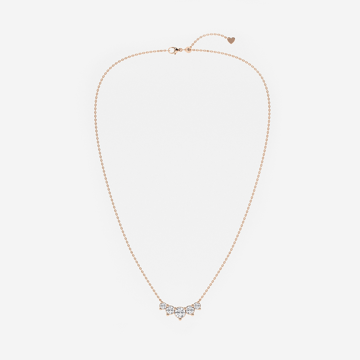 Additional Image 2 for  2 ctw Round Lab Grown Diamond Five Stone Demi Eternity Necklace