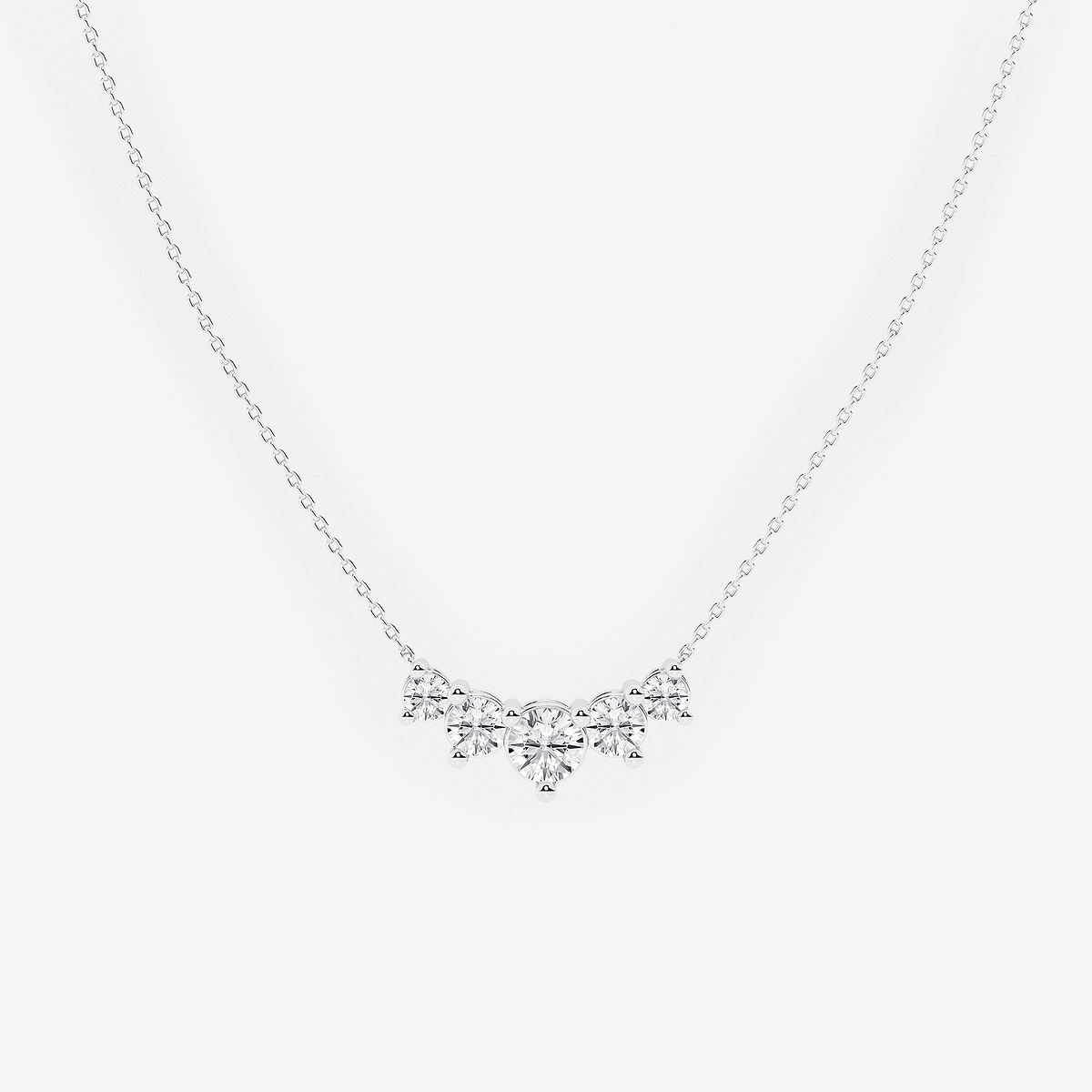 2 ctw Round Lab Grown Diamond Five Stone Demi Eternity Necklace