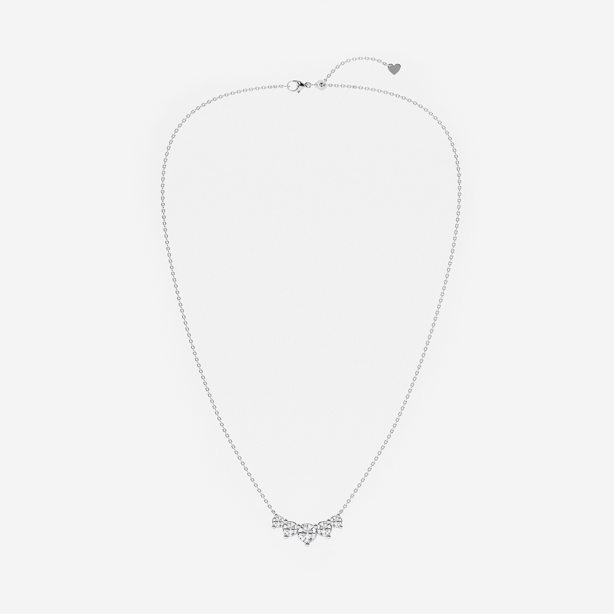 Additional Image 2 for  2 ctw Round Lab Grown Diamond Five Stone Demi Eternity Necklace