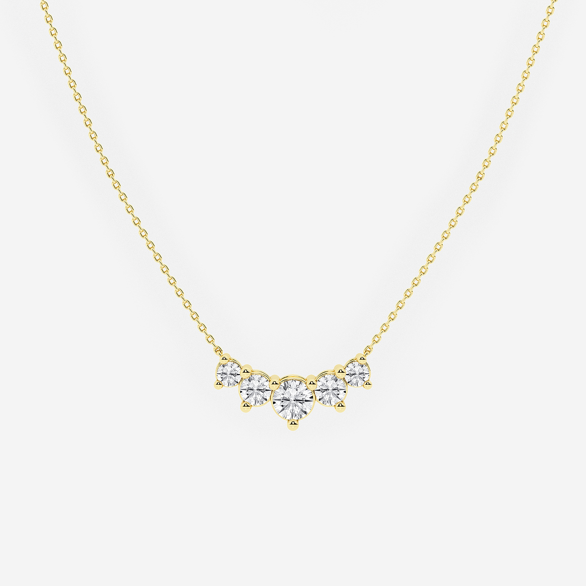 2 ctw Round Lab Grown Diamond Five Stone Demi Eternity Necklace