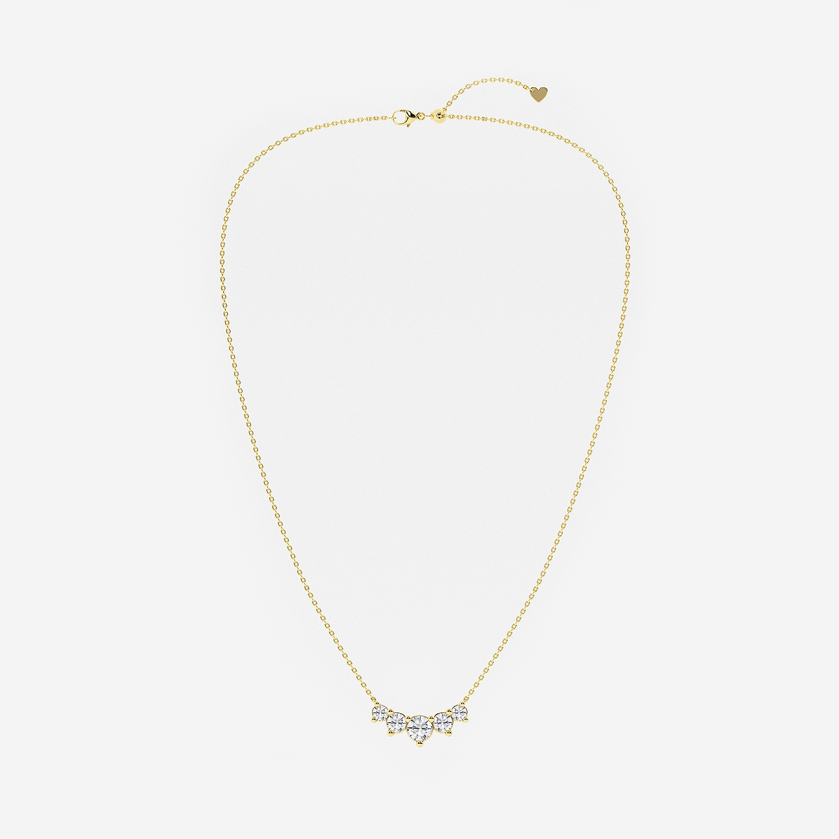 Additional Image 2 for  2 ctw Round Lab Grown Diamond Five Stone Demi Eternity Necklace
