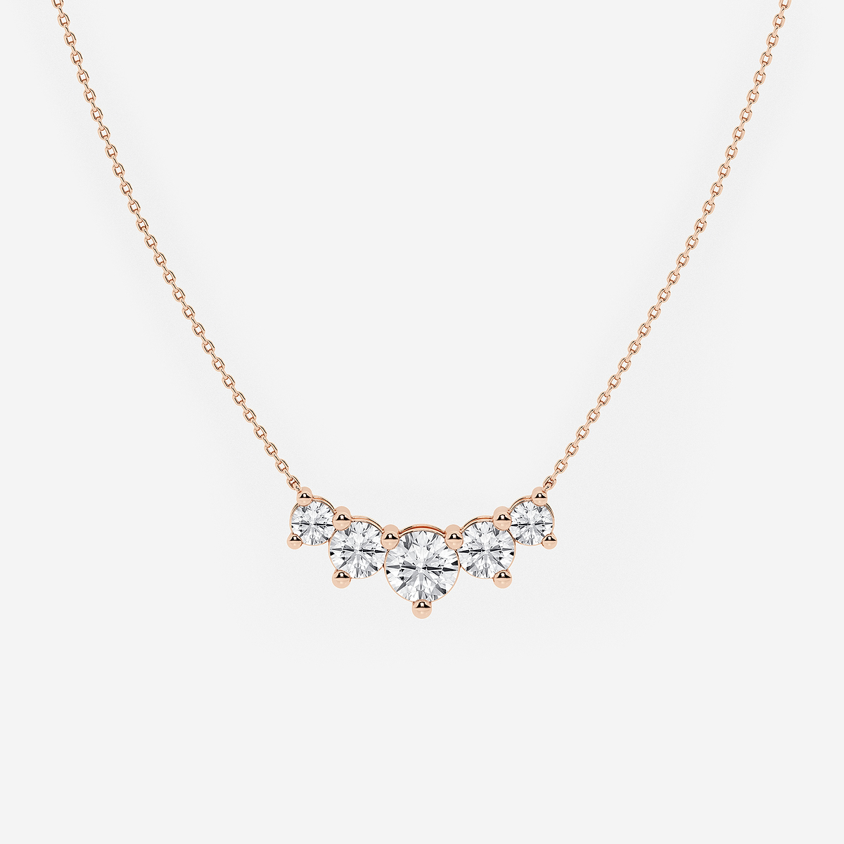 3 ctw Round Lab Grown Diamond Five Stone Demi Eternity Necklace