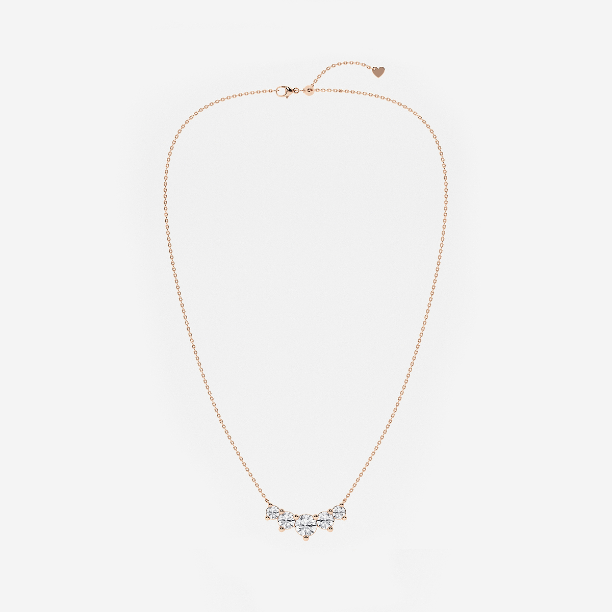 Additional Image 2 for  3 ctw Round Lab Grown Diamond Five Stone Demi Eternity Necklace