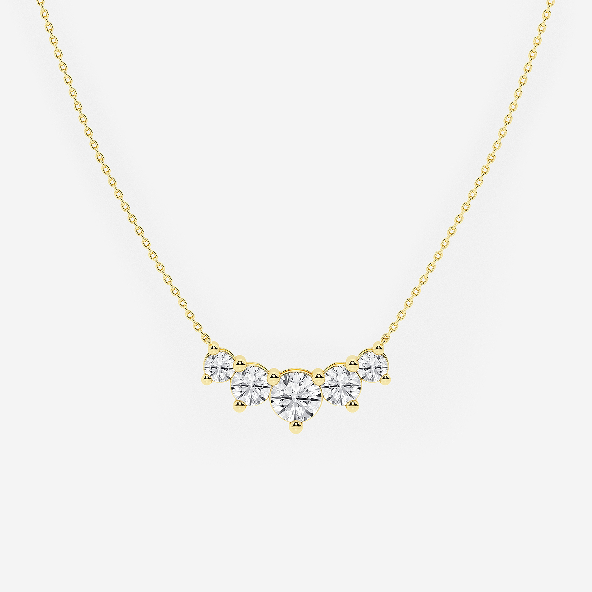 3 ctw Round Lab Grown Diamond Five Stone Demi Eternity Necklace