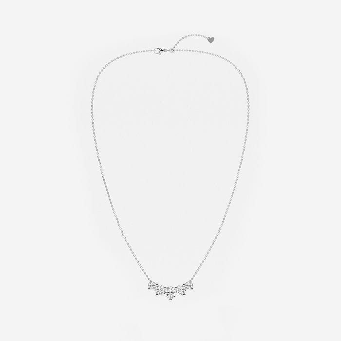 Five Stone Demi Eternity Round Fashion Necklace