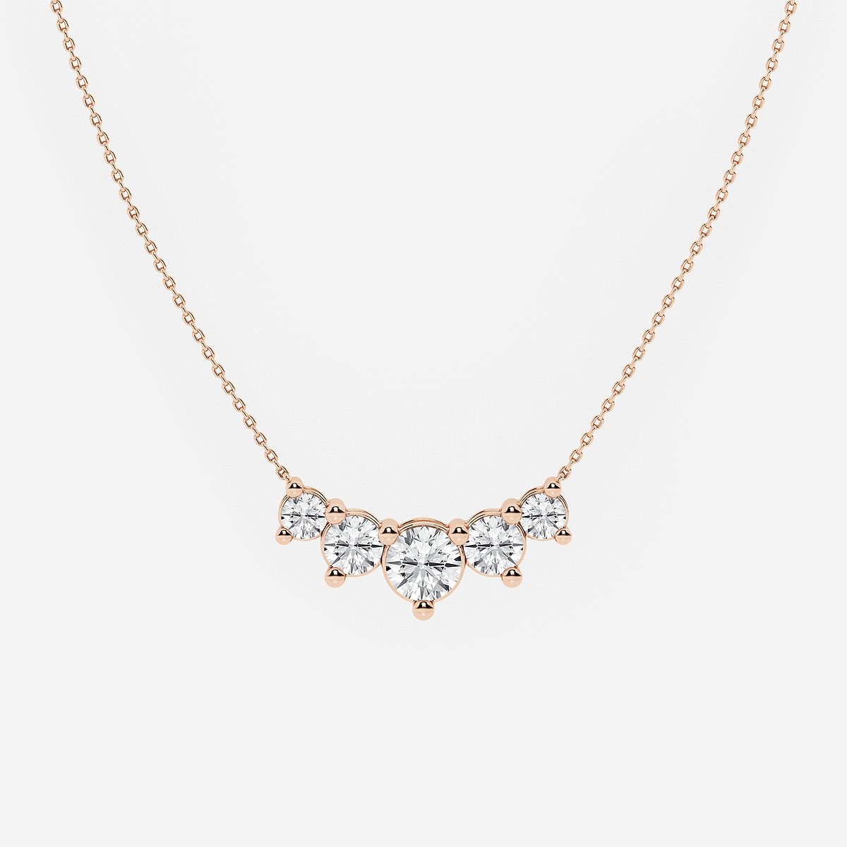 4 ctw Round Lab Grown Diamond Five Stone Demi Eternity Necklace