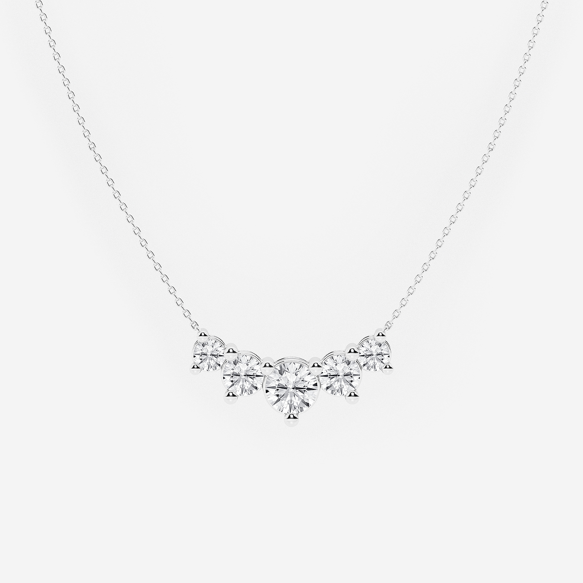 4 ctw Round Lab Grown Diamond Five Stone Demi Eternity Necklace
