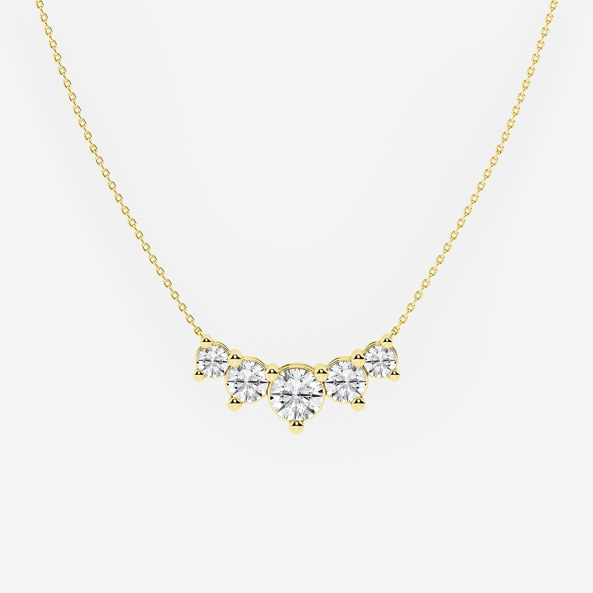 4 ctw Round Lab Grown Diamond Five Stone Demi Eternity Necklace