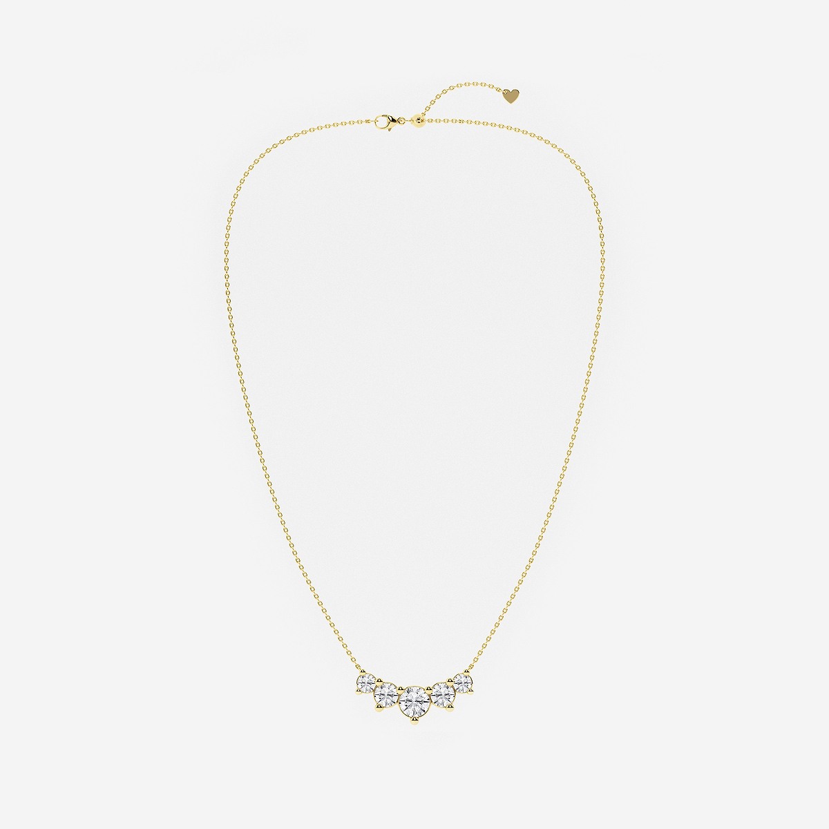 Additional Image 2 for  4 ctw Round Lab Grown Diamond Five Stone Demi Eternity Necklace