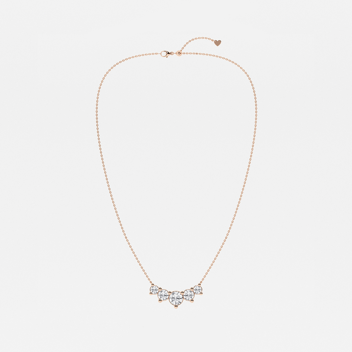 Additional Image 2 for  5 ctw Round Lab Grown Diamond Five Stone Demi Eternity Necklace