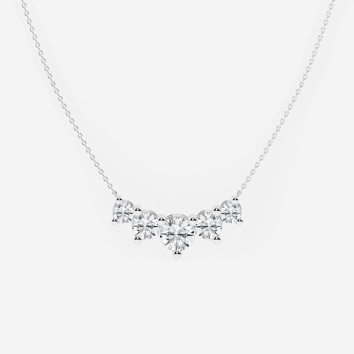 5 ctw Round Lab Grown Diamond Five Stone Demi Eternity Necklace