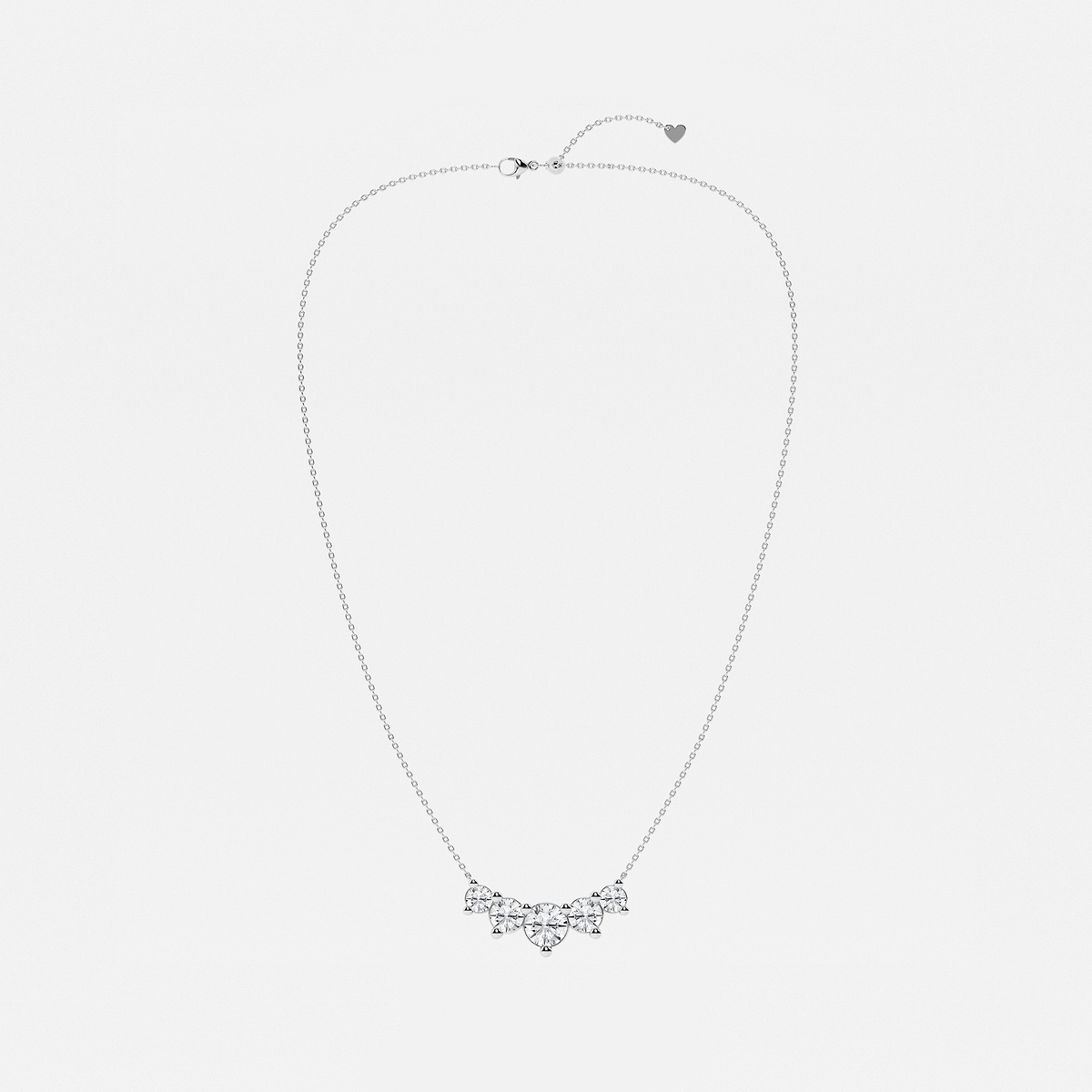 Additional Image 2 for  5 ctw Round Lab Grown Diamond Five Stone Demi Eternity Necklace