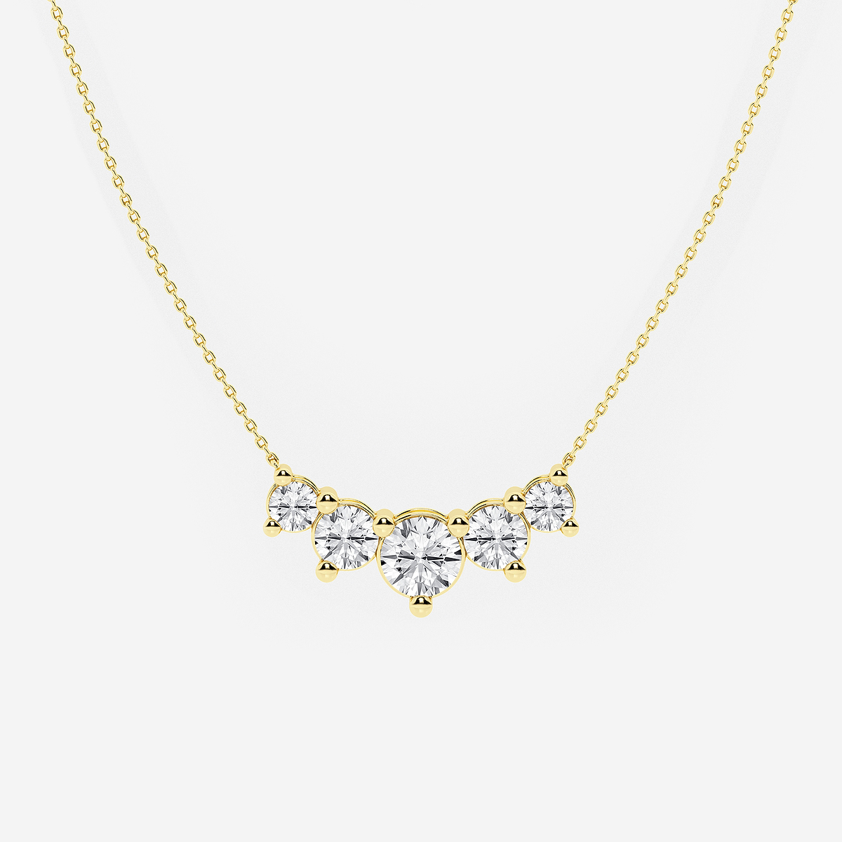 5 ctw Round Lab Grown Diamond Five Stone Demi Eternity Necklace