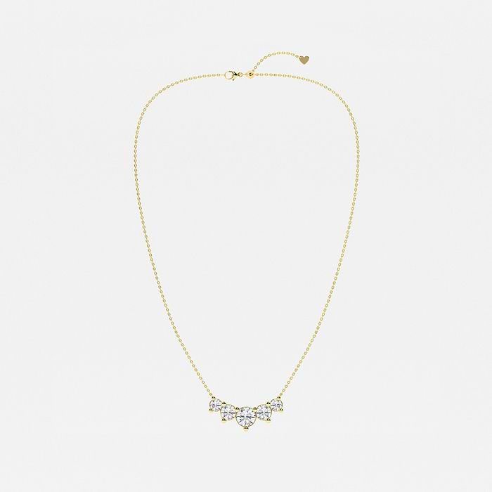 Five Stone Demi Eternity Round Fashion Necklace