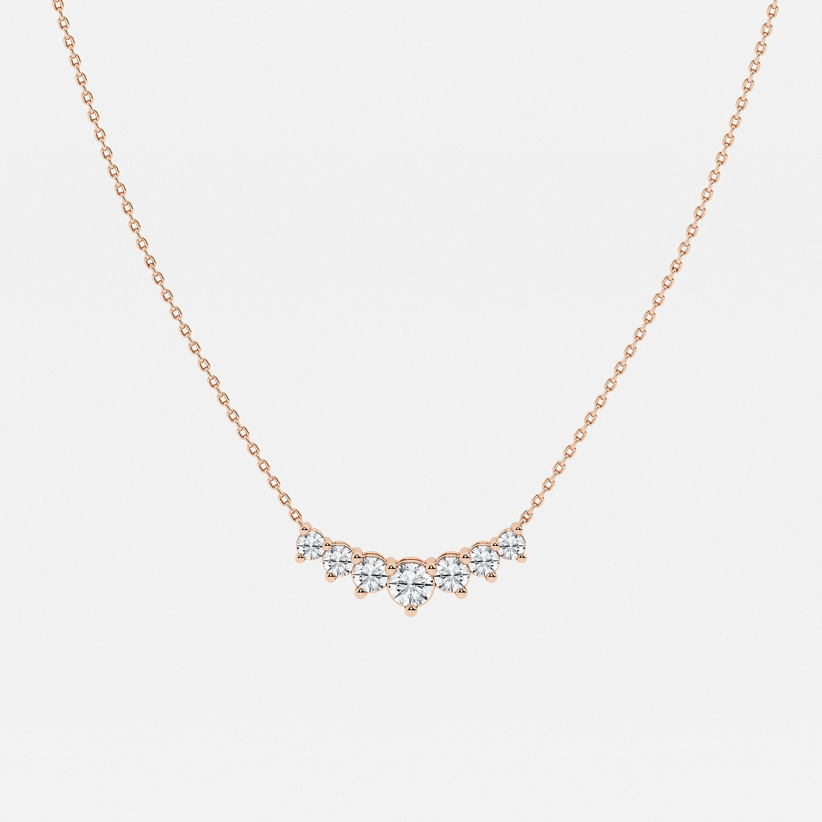 1 ctw Round Lab Grown Diamond Seven Stone Demi Eternity Necklace