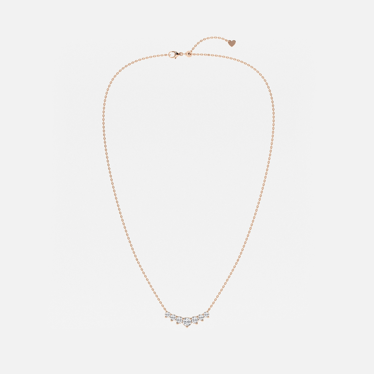 Additional Image 3 for  1 ctw Round Lab Grown Diamond Seven Stone Demi Eternity Necklace