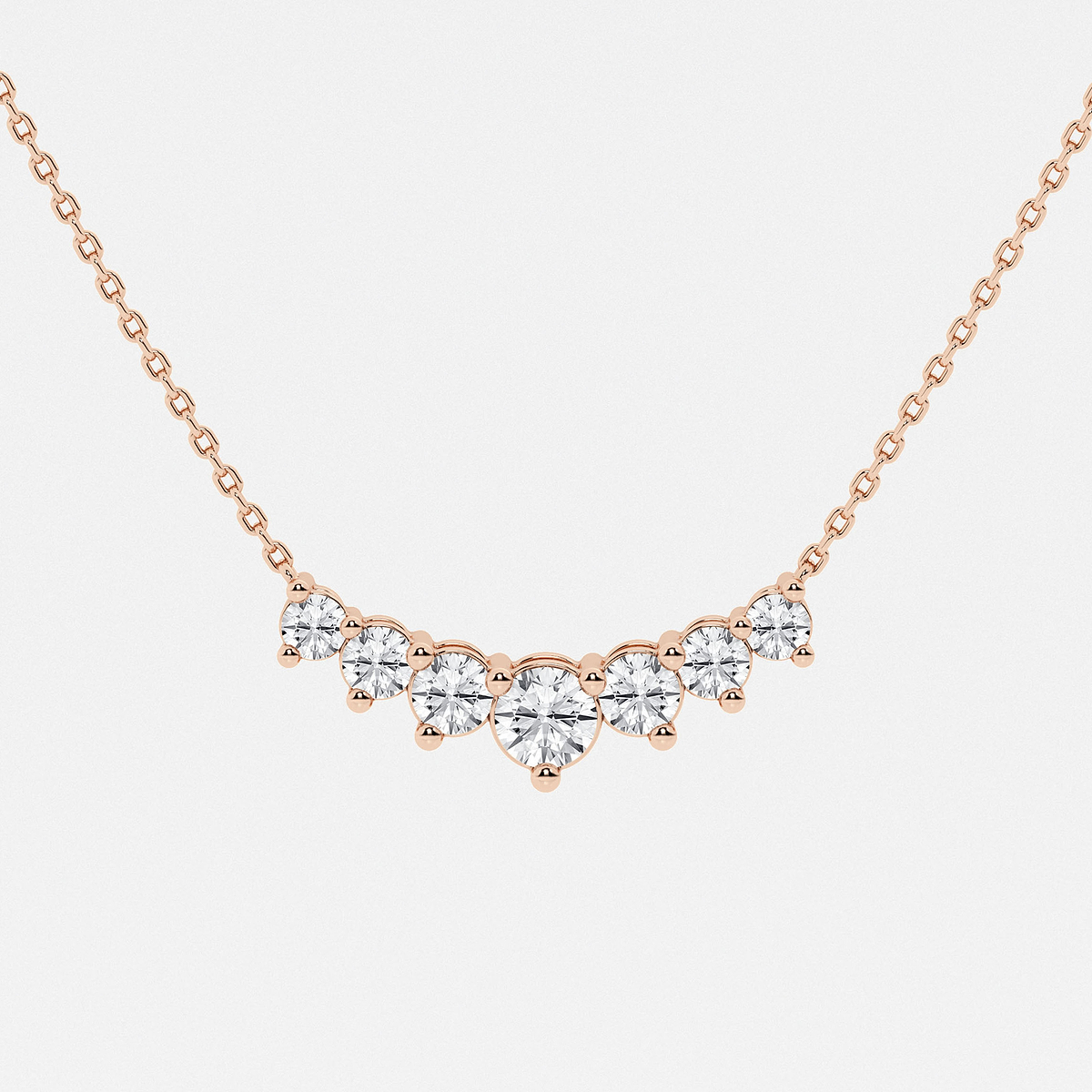 Additional Image 1 for  1 ctw Round Lab Grown Diamond Seven Stone Demi Eternity Necklace