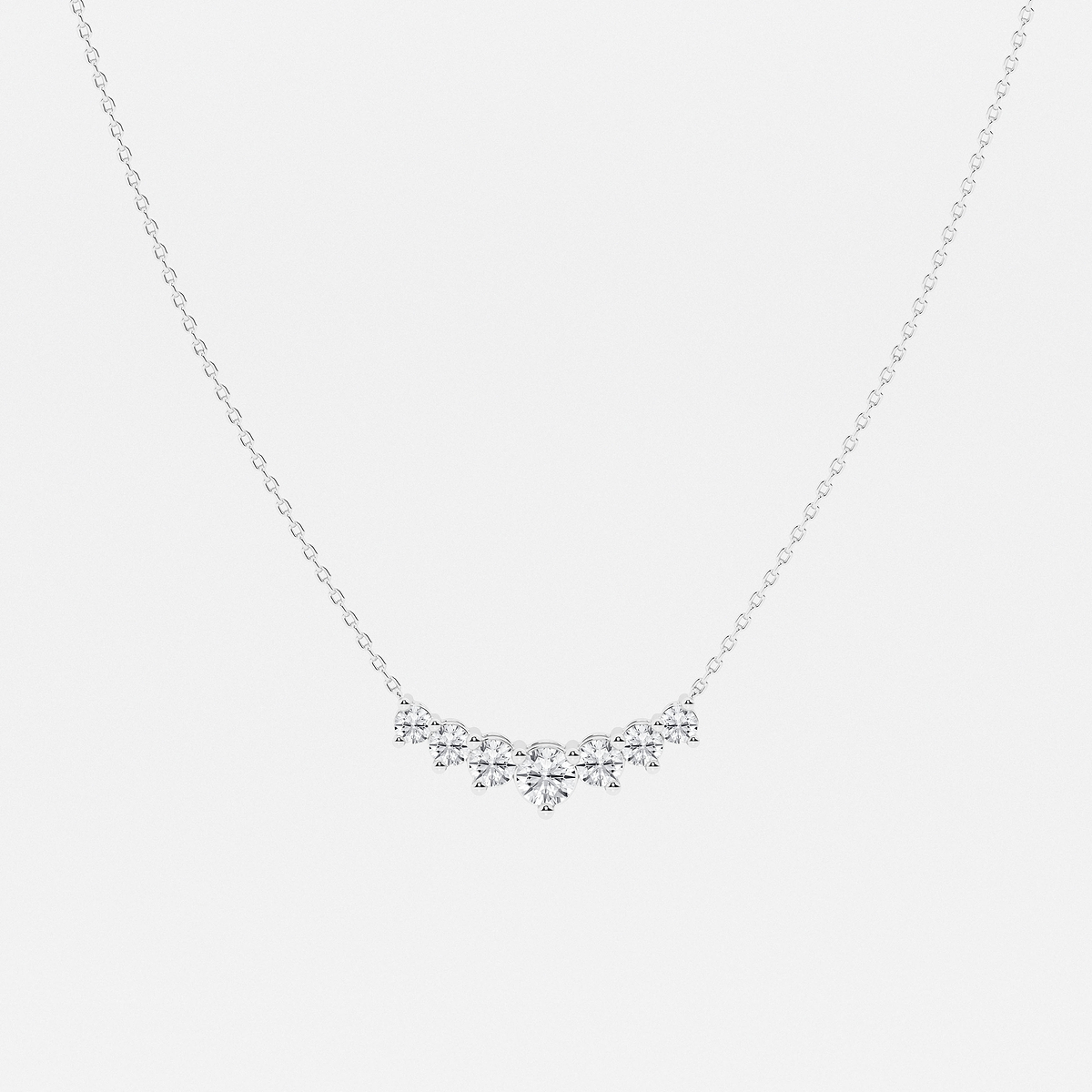 1 ctw Round Lab Grown Diamond Seven Stone Demi Eternity Necklace