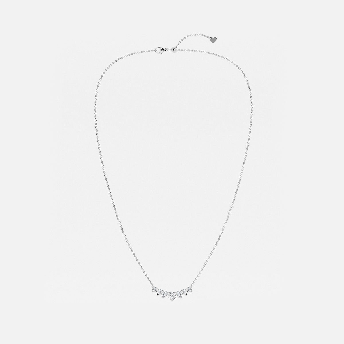 Additional Image 3 for  1 ctw Round Lab Grown Diamond Seven Stone Demi Eternity Necklace